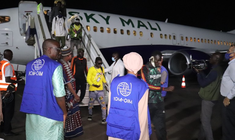149 migrants en situation de détresse au Niger ont pu regagner Bamako en toute sécurité et dans la dignité. @OIM Mali / Moussa Tall 2022.