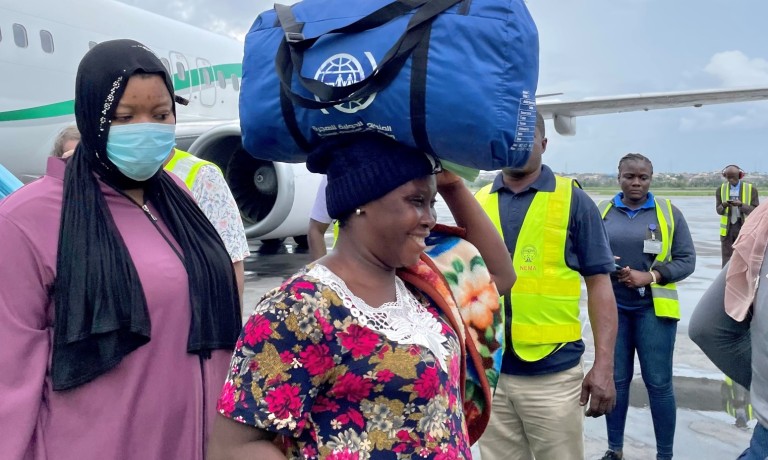  Nigerians returnees arrive in Lagos airport. Photographer: Stylia Kampani / 2022